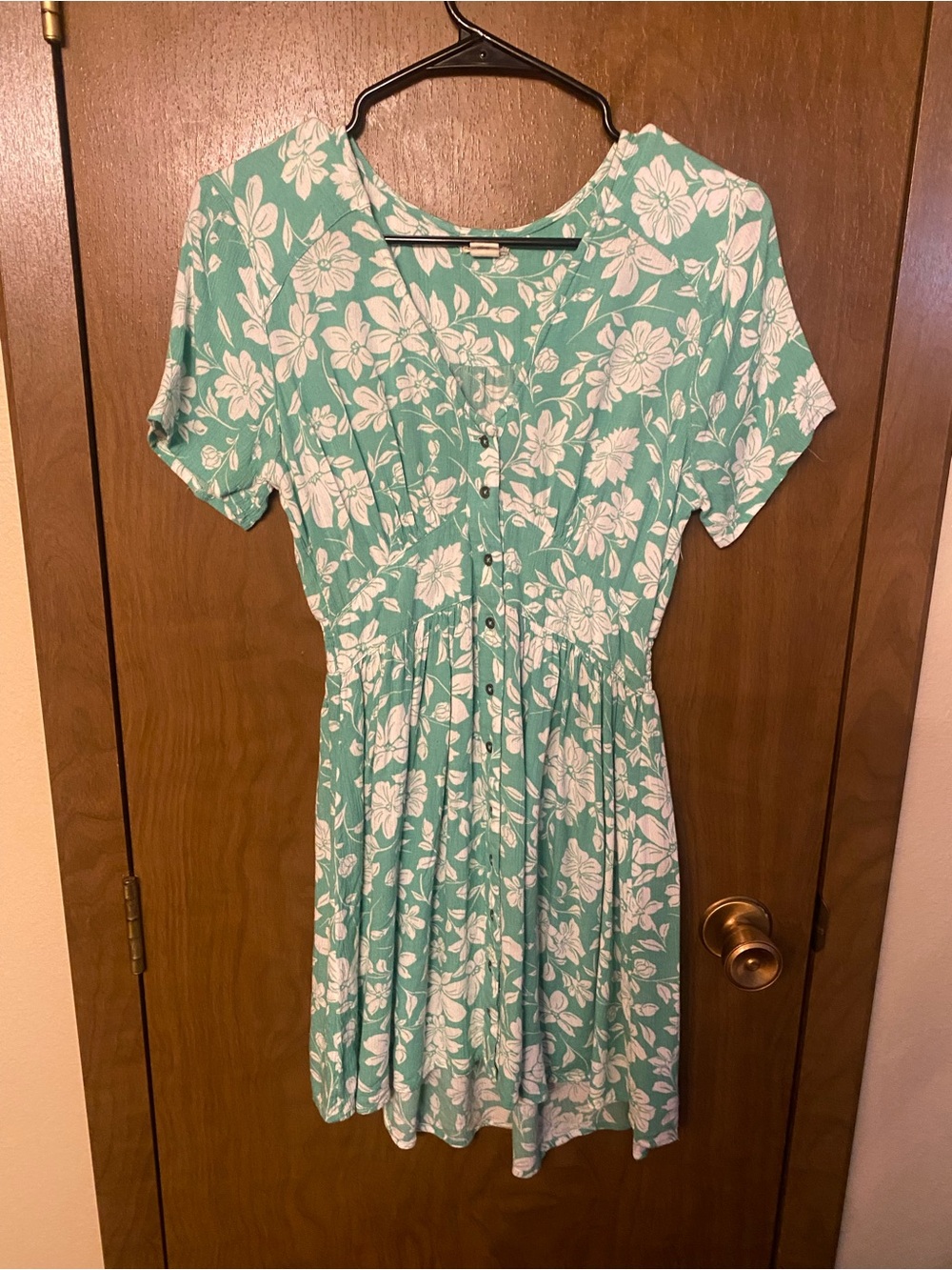 Billabong Mint Green Floral Button-Front Dress